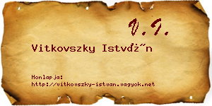 Vitkovszky István névjegykártya