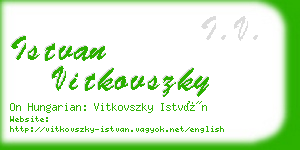 istvan vitkovszky business card